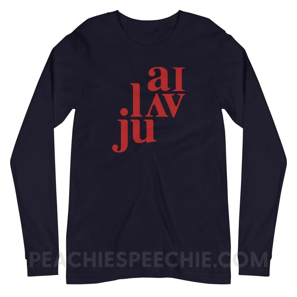 I Love You (in IPA) Premium Long Sleeve - Navy / XS - peachiespeechie.com