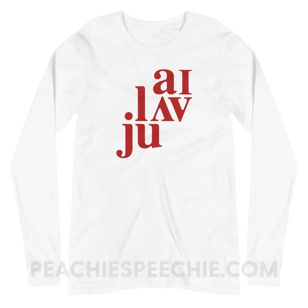 I Love You (in IPA) Premium Long Sleeve - White / XS - peachiespeechie.com