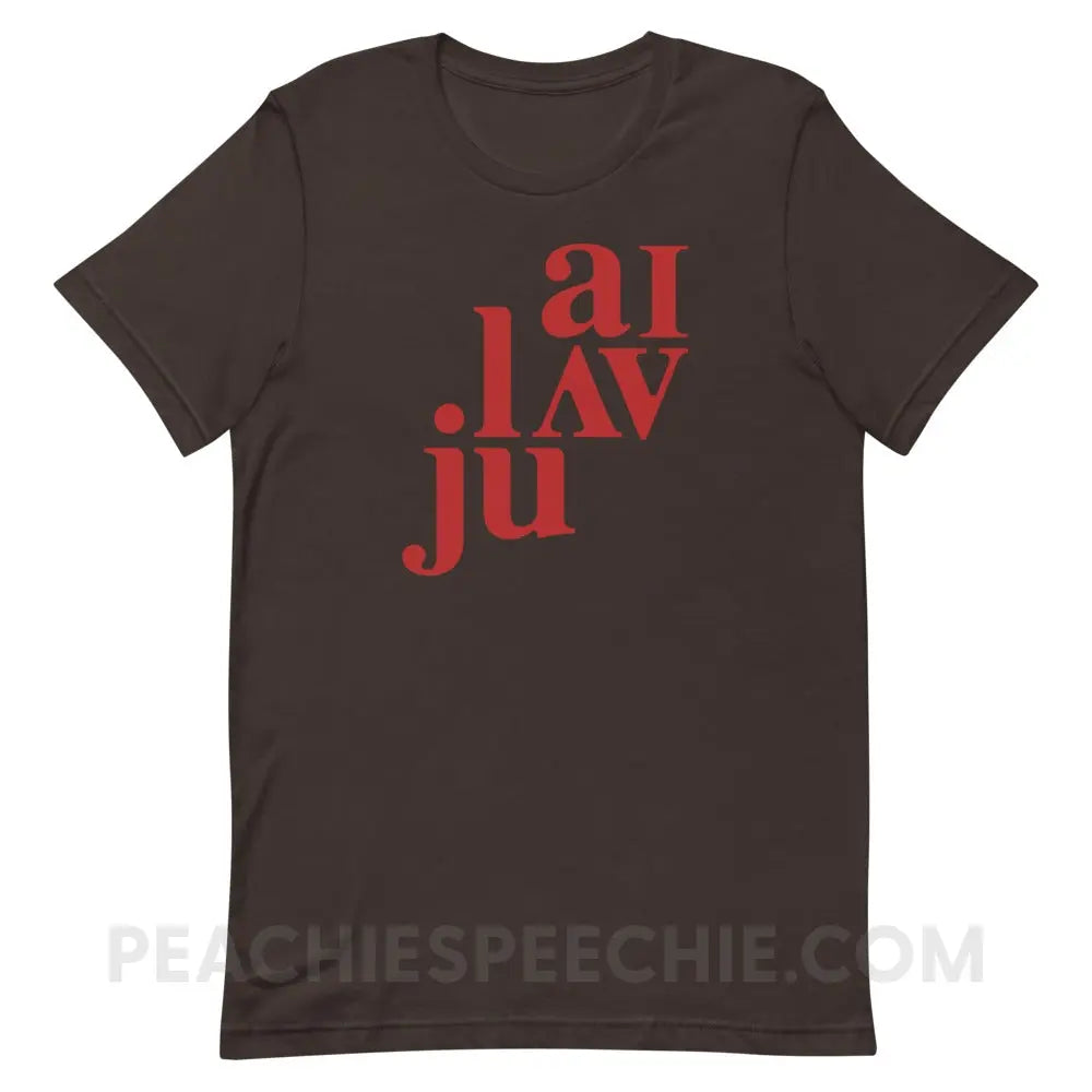 I Love You (in IPA) Premium Soft Tee - Brown / S - peachiespeechie.com