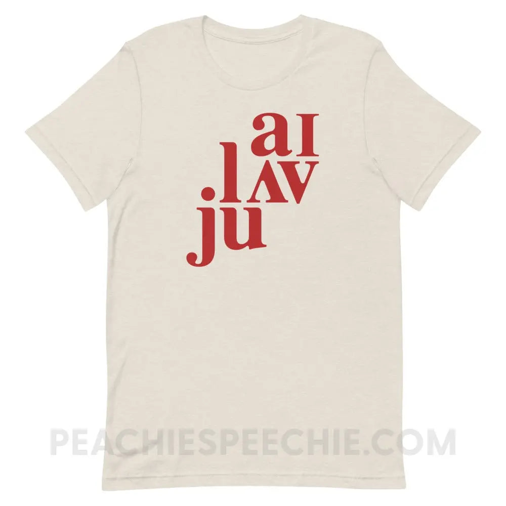 I Love You (in IPA) Premium Soft Tee - Heather Dust / S - peachiespeechie.com