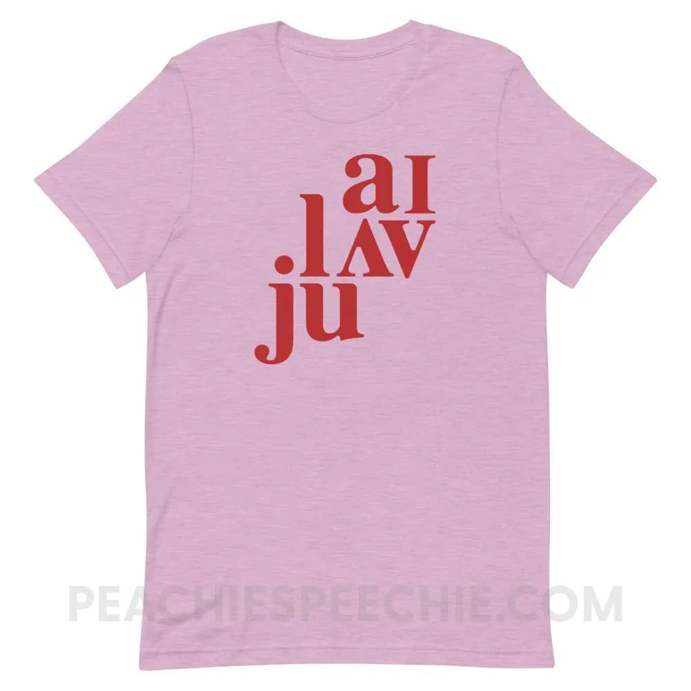 I Love You (in IPA) Premium Soft Tee - Heather Prism Lilac / XS - peachiespeechie.com