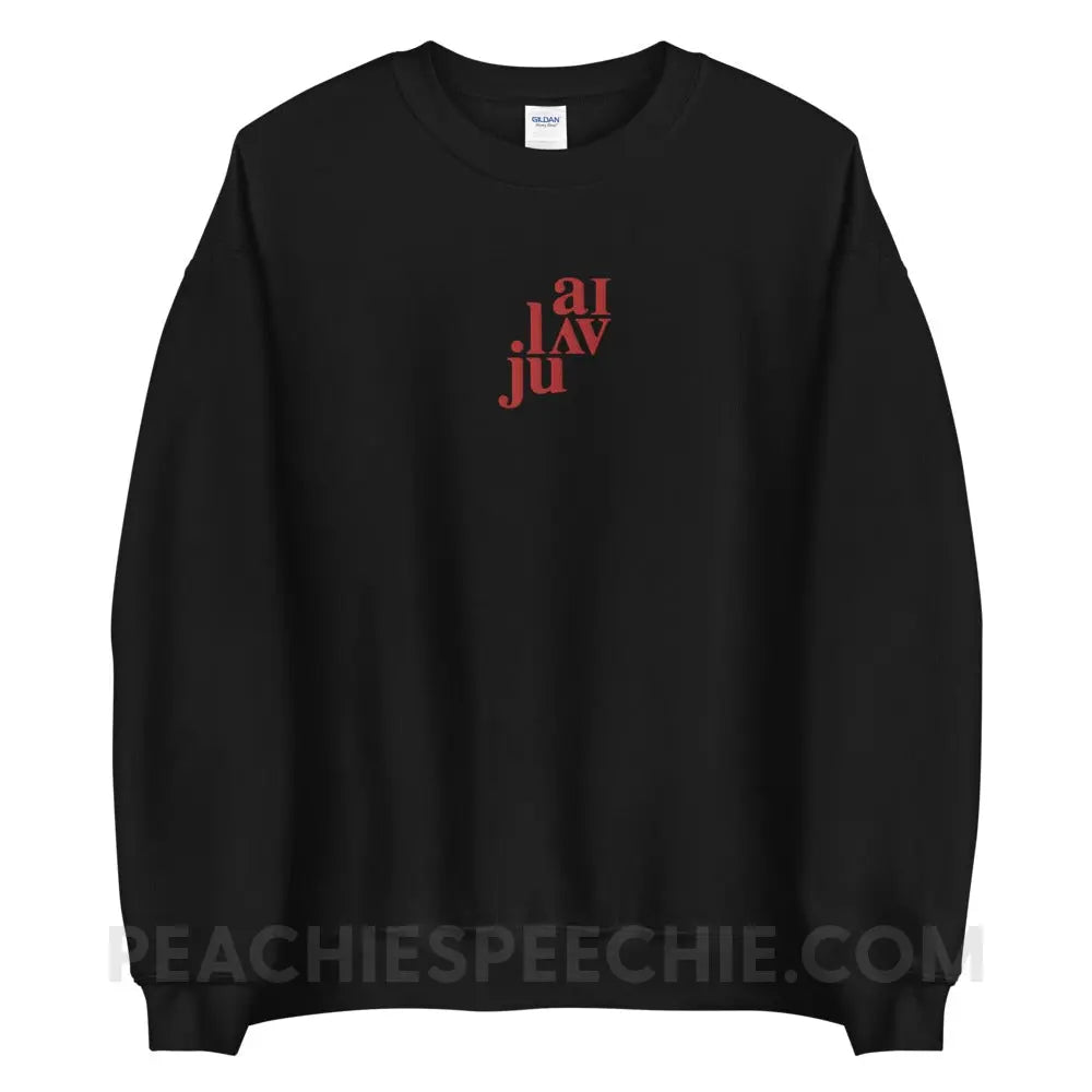 I Love You (in IPA) Embroidered Classic Sweatshirt - Black / S peachiespeechie.com