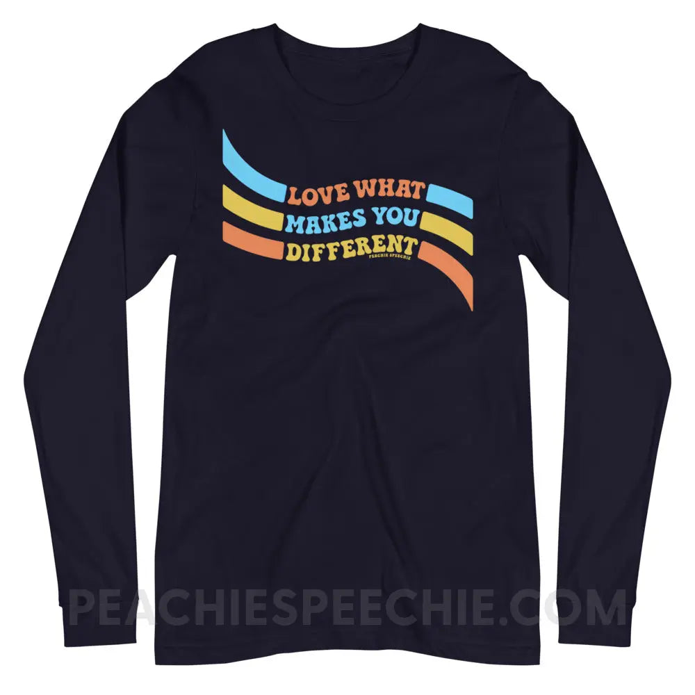 Love What Makes You Different™ Premium Long Sleeve - Navy / XS - peachiespeechie.com