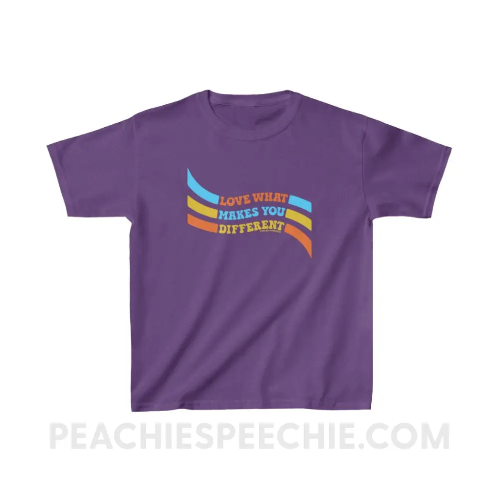 Love What Makes You Different™ Youth Tee - Purple / XS - Kids clothes peachiespeechie.com