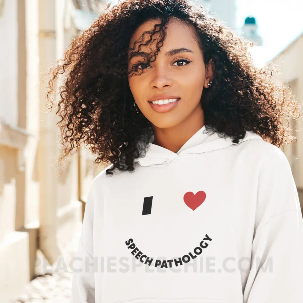 I Love Speech Pathology Classic Hoodie - peachiespeechie.com