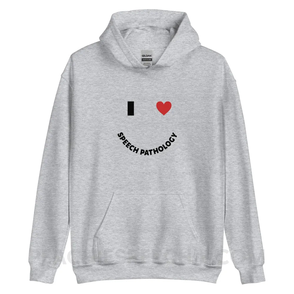 I Love Speech Pathology Classic Hoodie - Sport Grey / S - peachiespeechie.com