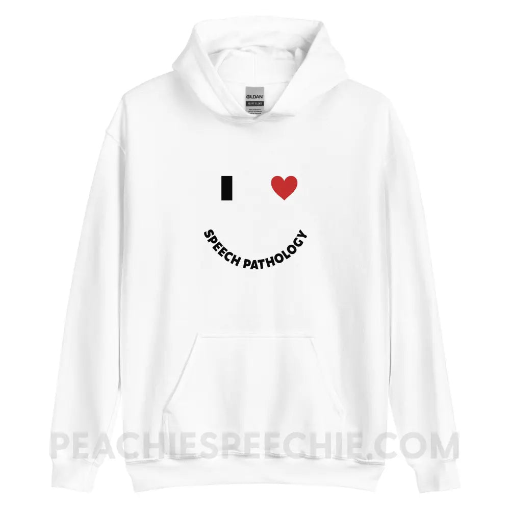 I Love Speech Pathology Classic Hoodie - White / S - peachiespeechie.com