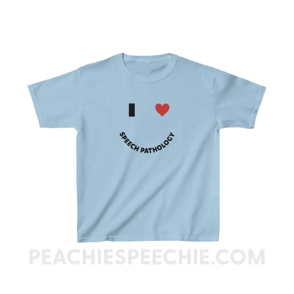 I Love Speech Pathology Youth Tee - Light Blue / S - Kids clothes peachiespeechie.com