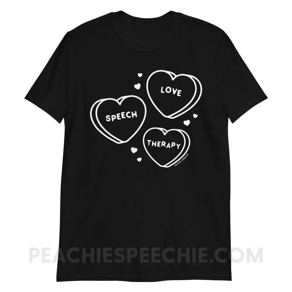 Love Speech Therapy Candy Hearts Classic Tee - Black / S - peachiespeechie.com