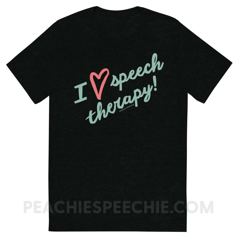 I Love Speech Therapy Tri-Blend Tee - Solid Black Triblend / S - peachiespeechie.com