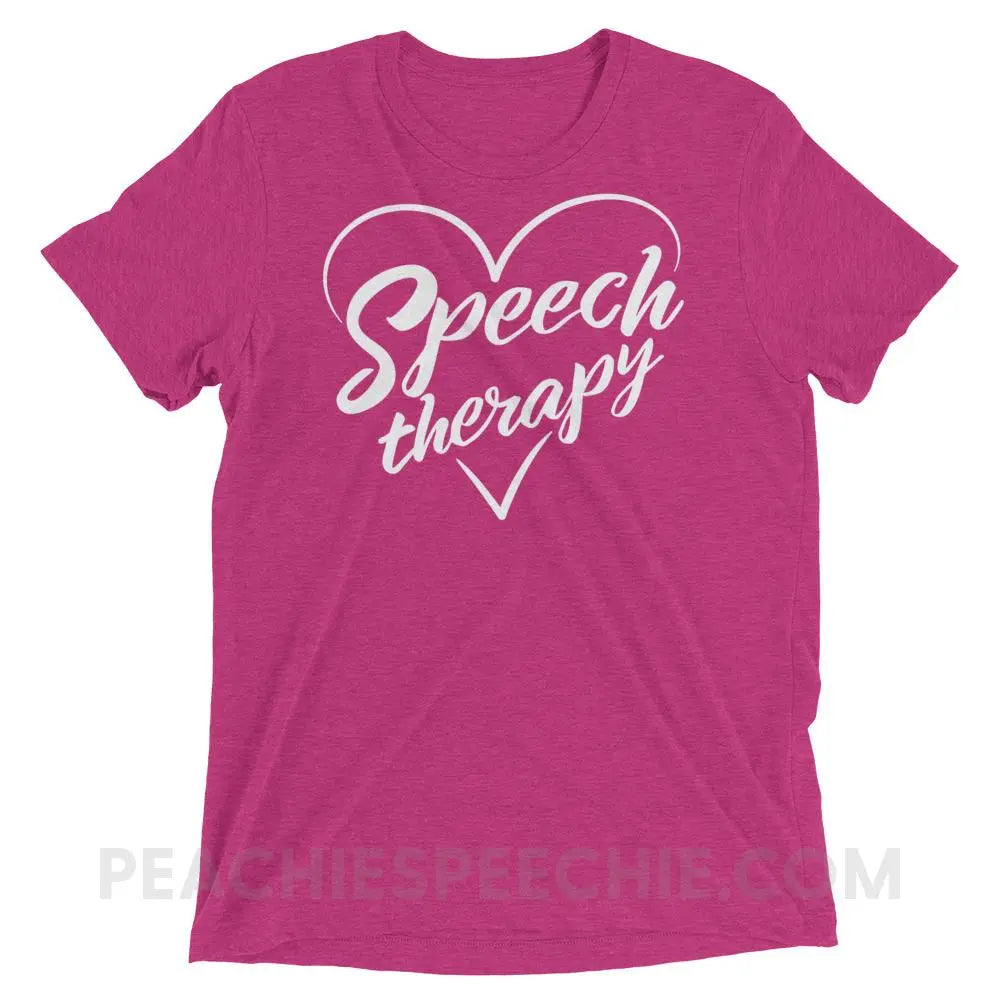 Love Speech Tri-Blend Tee - Berry Triblend / XS - T-Shirts & Tops peachiespeechie.com
