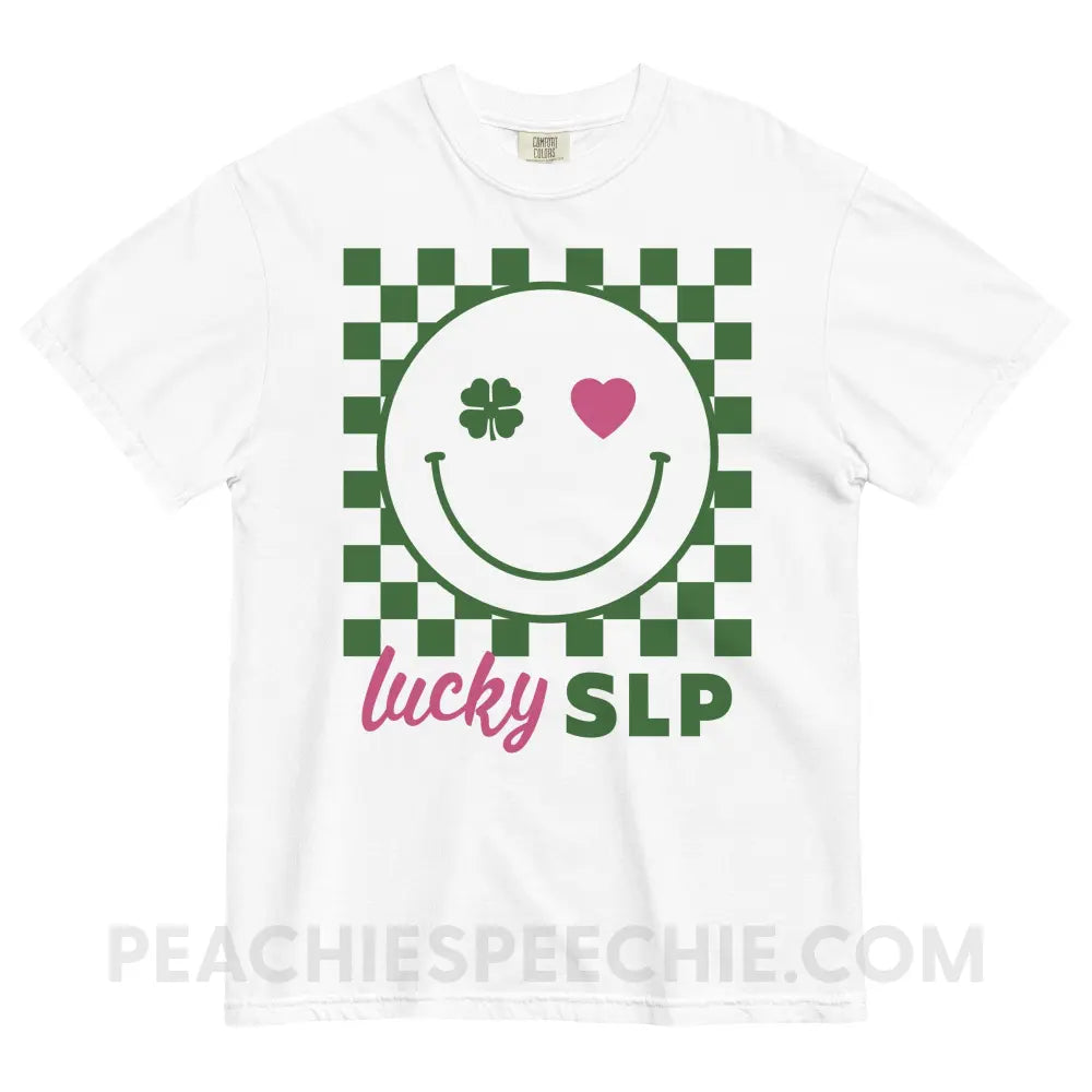 Lucky Charm Smile Comfort Colors Tee - peachiespeechie.com