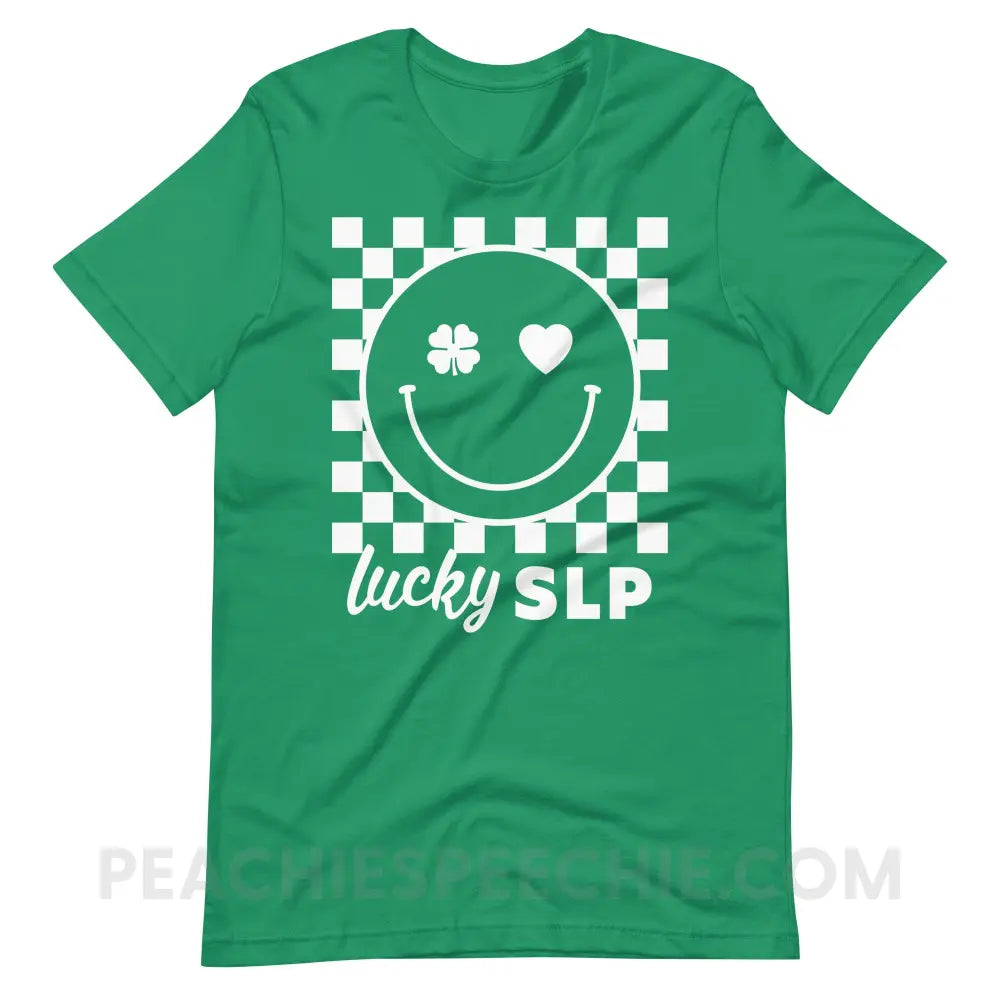 Lucky Charm Smile Premium Soft Tee - Kelly / S - peachiespeechie.com