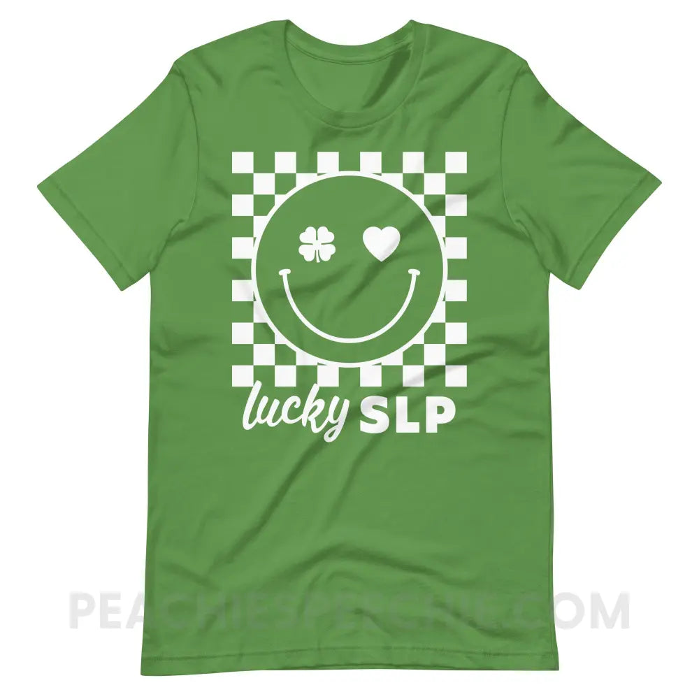 Lucky Charm Smile Premium Soft Tee - Leaf / S - peachiespeechie.com
