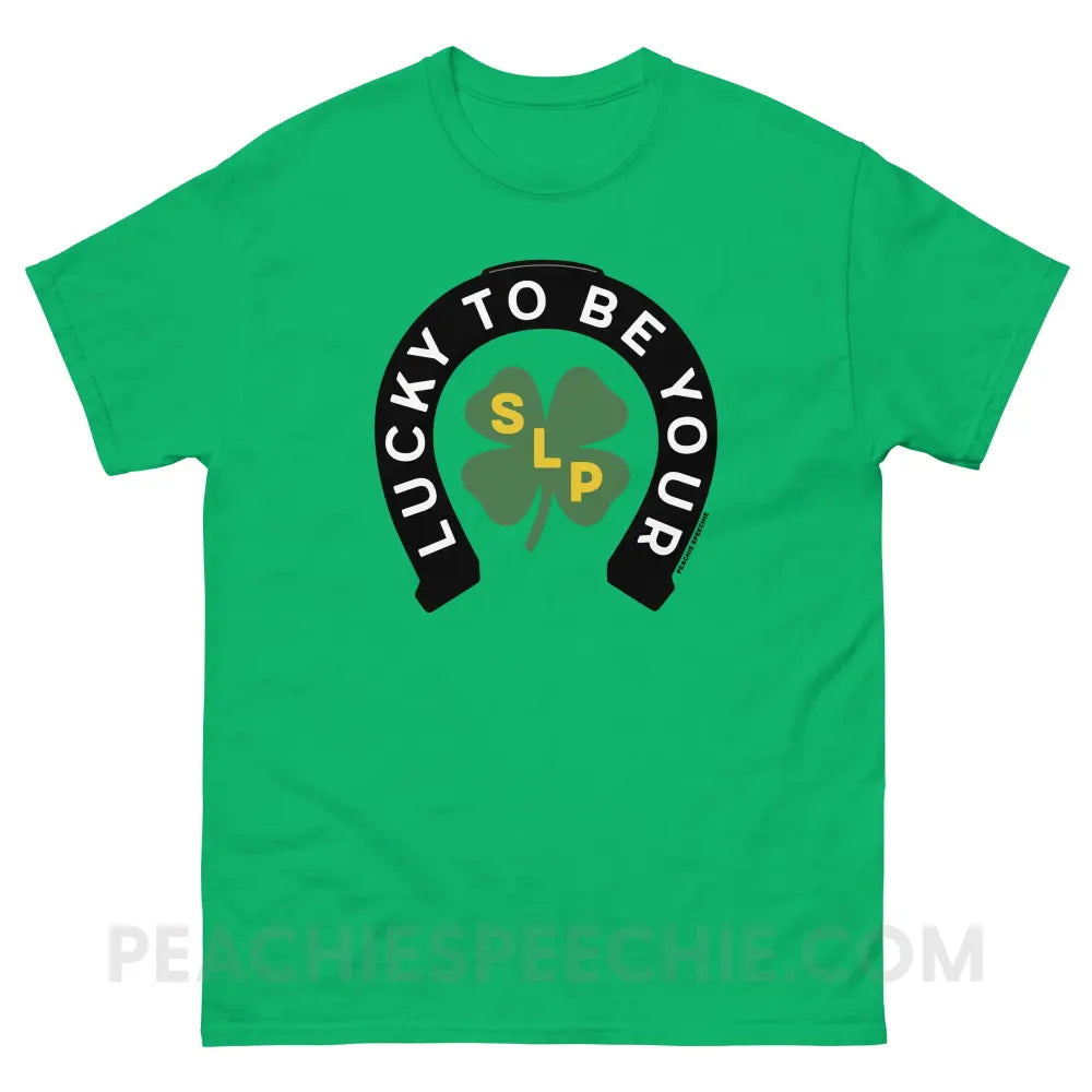 Lucky To Be Your SLP Basic Tee - Irish Green / S - T-Shirts & Tops peachiespeechie.com