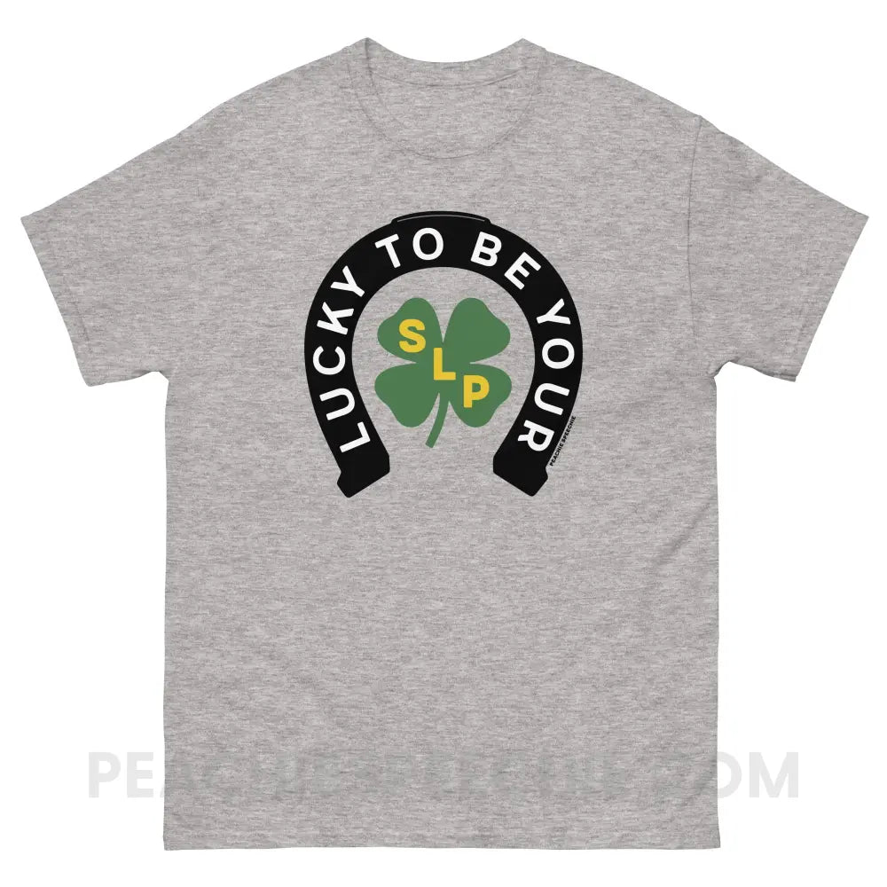 Lucky To Be Your SLP Basic Tee - Sport Grey / S - T-Shirts & Tops peachiespeechie.com