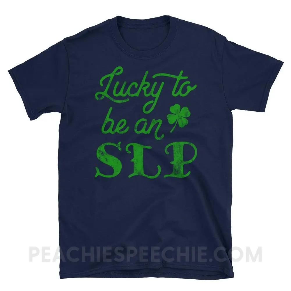Lucky SLP Classic Tee - Navy / S - T-Shirts & Tops peachiespeechie.com