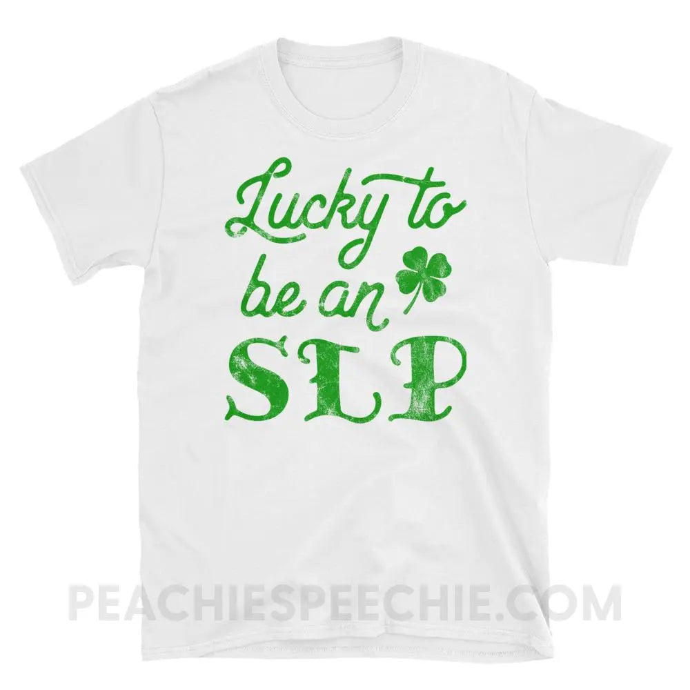 Lucky SLP Classic Tee - White / S - T-Shirts & Tops peachiespeechie.com