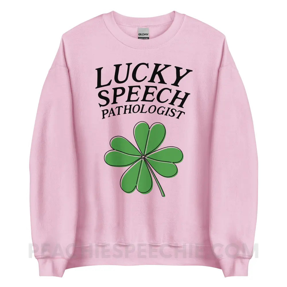 Lucky Speech Pathologist Classic Sweatshirt - Light Pink / S - peachiespeechie.com