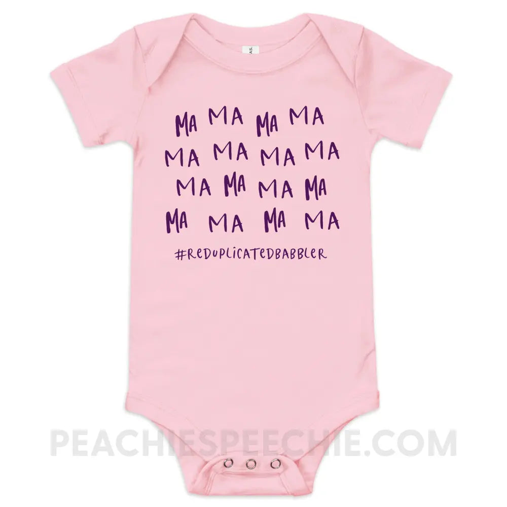 Ma Reduplicated Babbler Baby Onesie - Pink / 3 - 6m - peachiespeechie.com