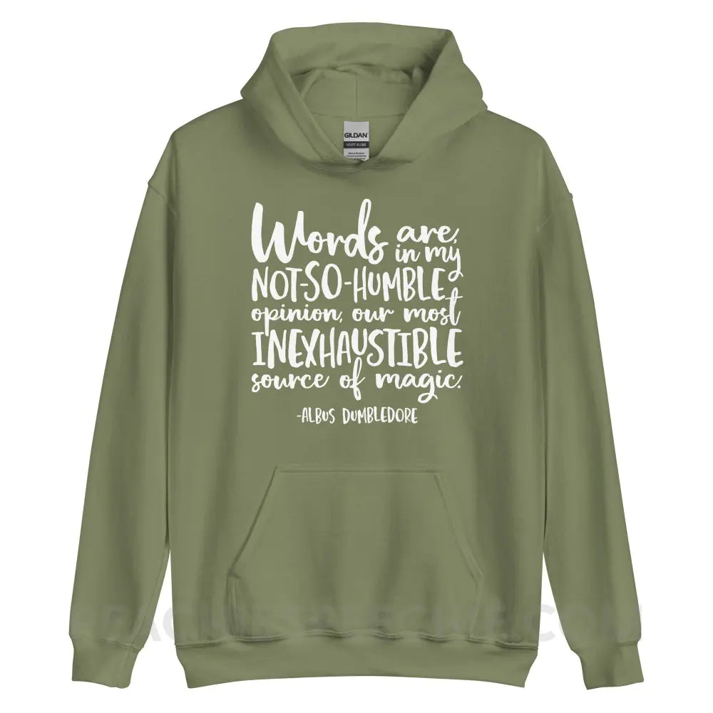 Magic Quote Classic Hoodie - Military Green / S - peachiespeechie.com