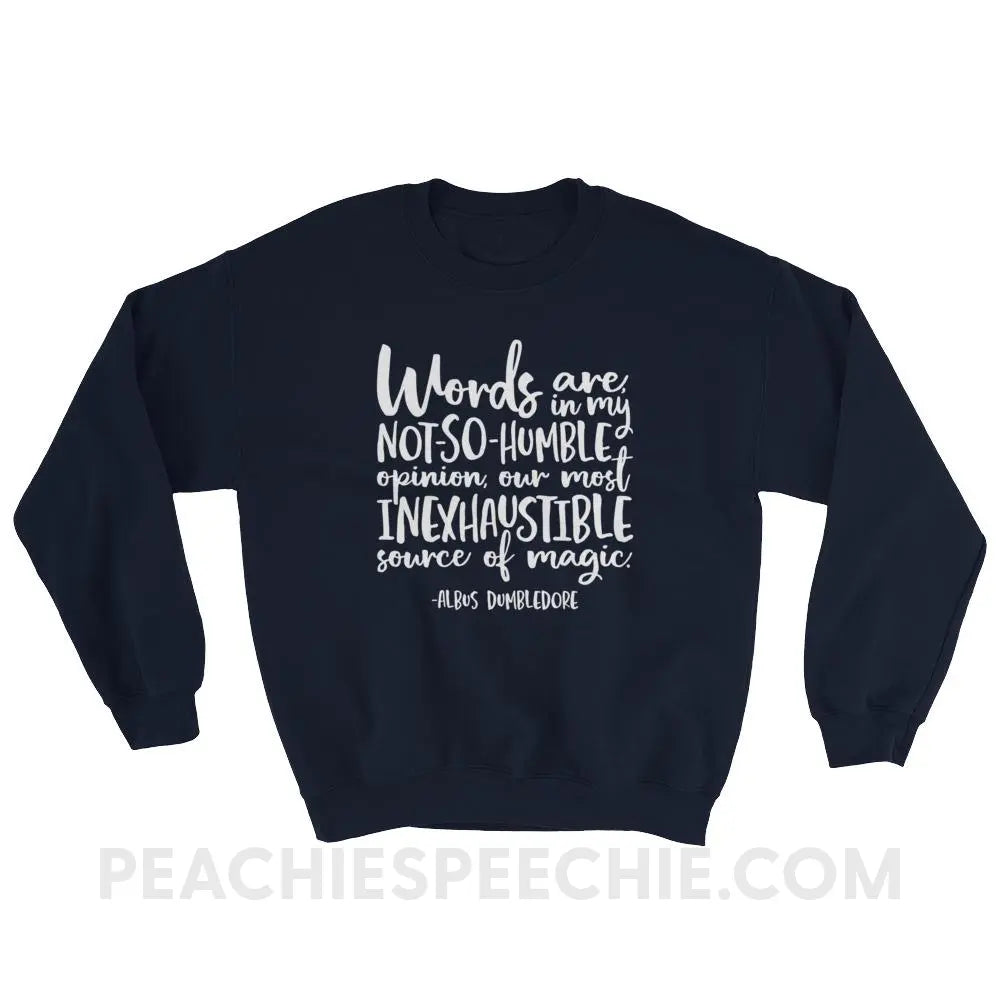 Magic Quote Classic Sweatshirt - Navy / S Hoodies & Sweatshirts peachiespeechie.com