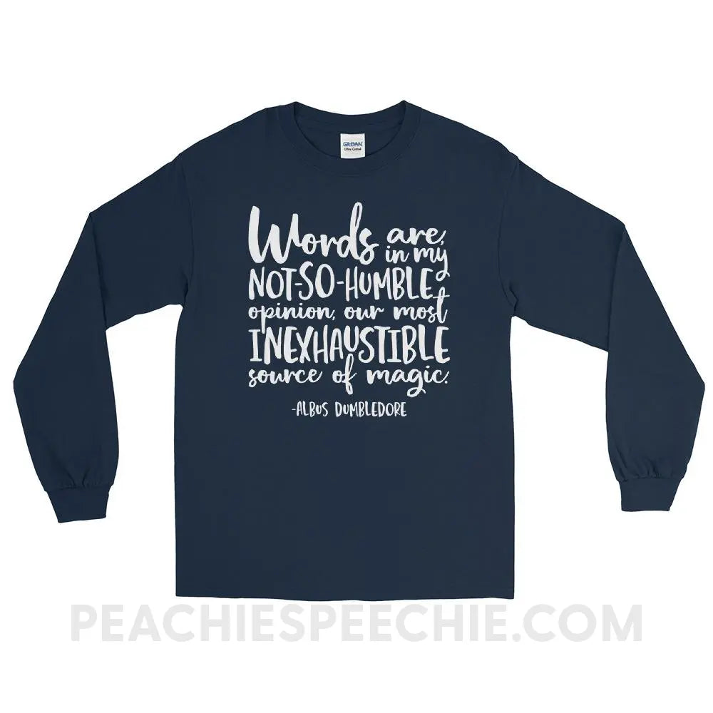 Magic Quote Long Sleeve Tee - Navy / S - T-Shirts & Tops peachiespeechie.com