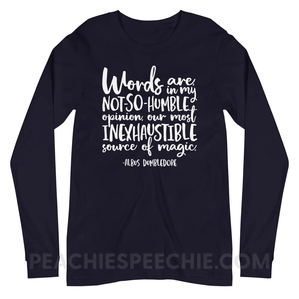 Magic Quote Premium Long Sleeve - Navy / XS - peachiespeechie.com