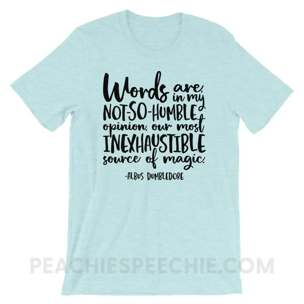 Magic Quote Premium Soft Tee - Heather Prism Ice Blue / XS - T-Shirts & Tops peachiespeechie.com