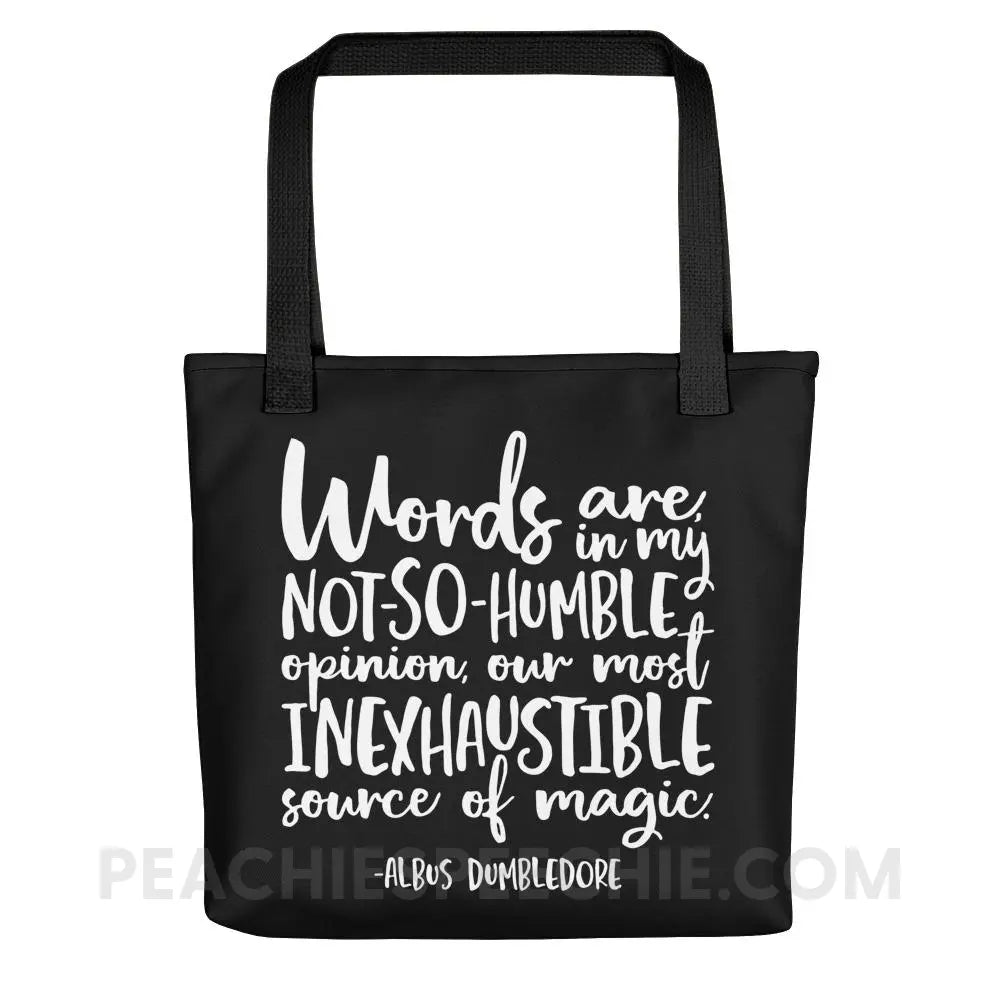 Magic Quote Tote Bag - Black - Bags peachiespeechie.com