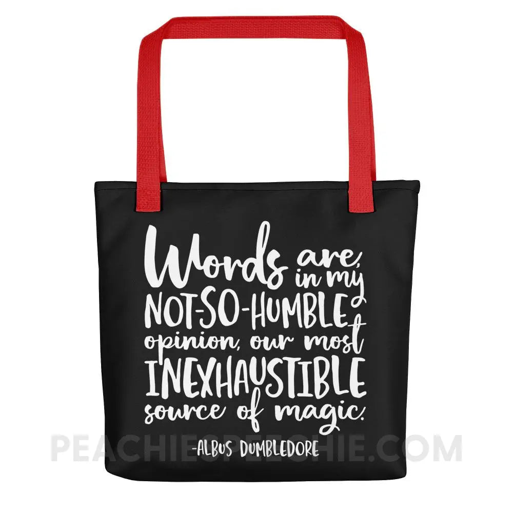 Magic Quote Tote Bag - Red - Bags peachiespeechie.com