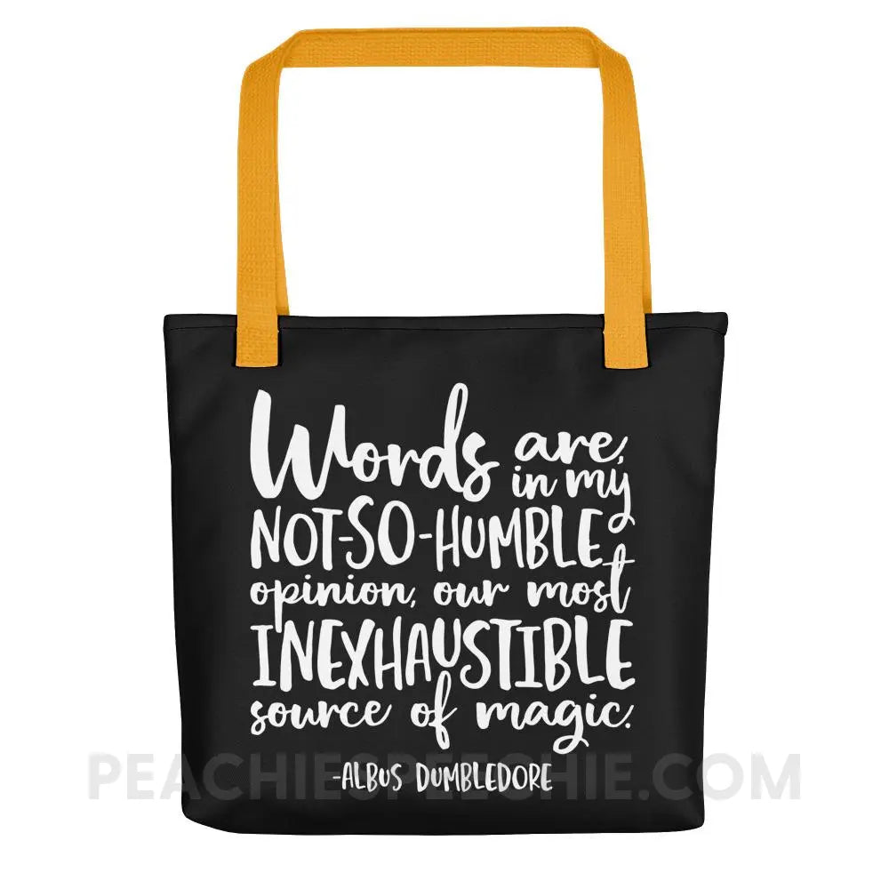 Magic Quote Tote Bag - Yellow - Bags peachiespeechie.com