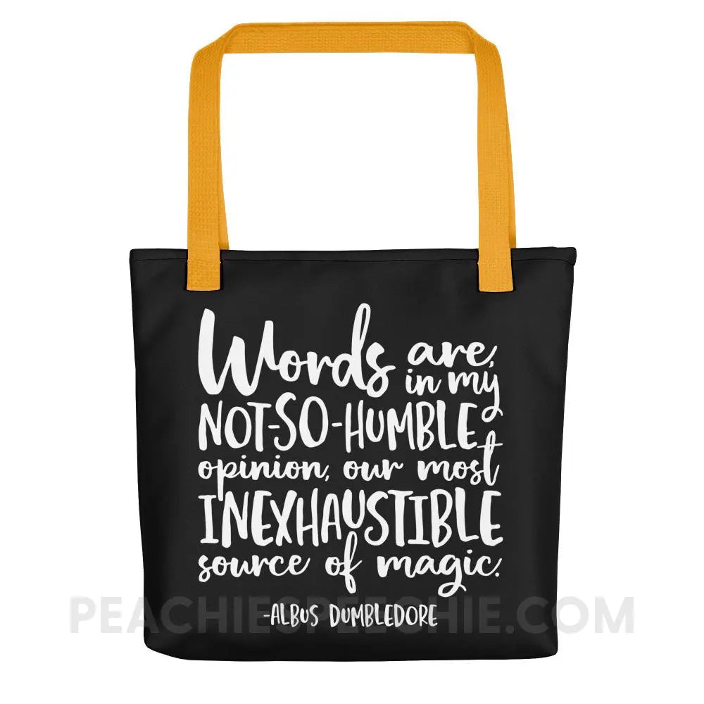 Magic Quote Tote Bag - Yellow - Bags peachiespeechie.com