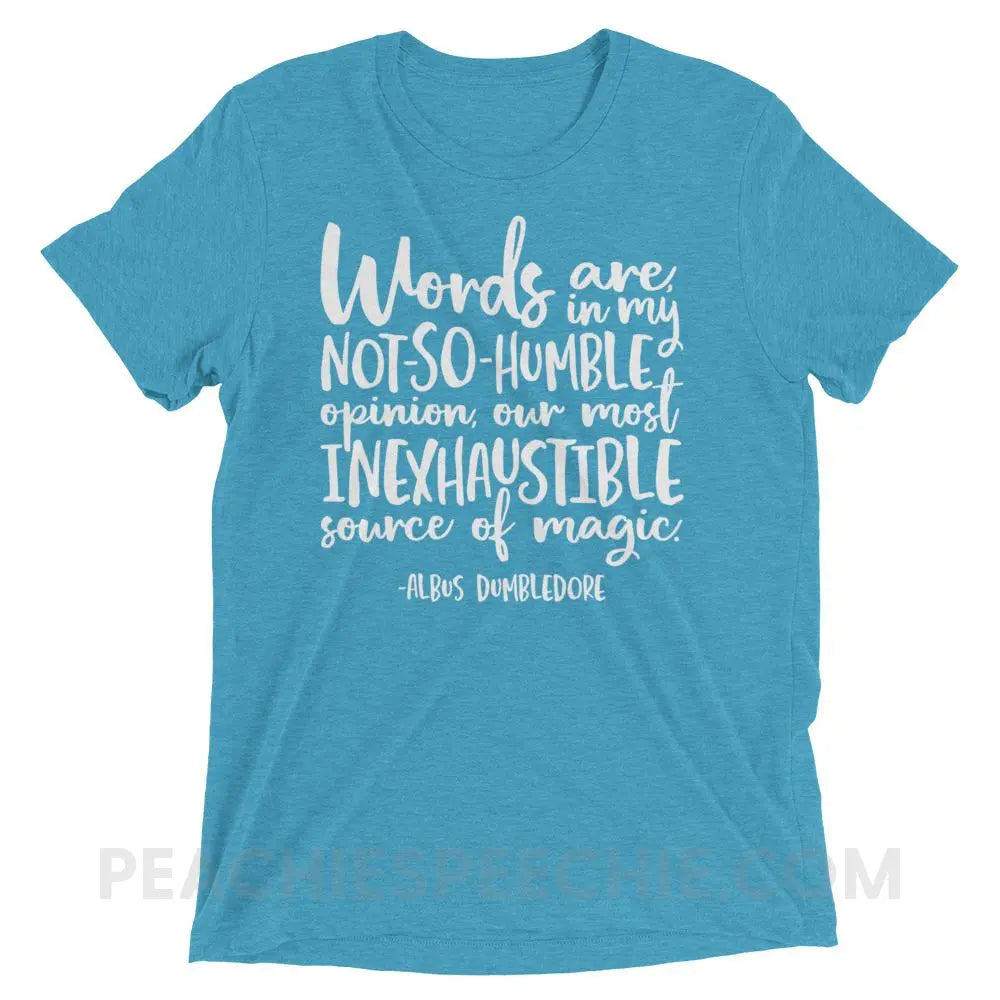 Magic Quote Tri-Blend Tee - Aqua Triblend / XS - T-Shirts & Tops peachiespeechie.com