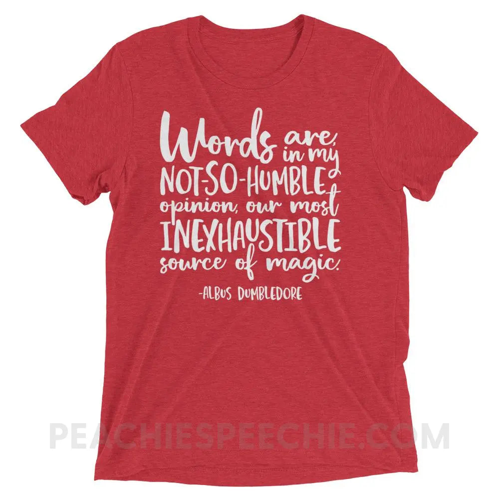 Magic Quote Tri-Blend Tee - Red Triblend / XS - T-Shirts & Tops peachiespeechie.com