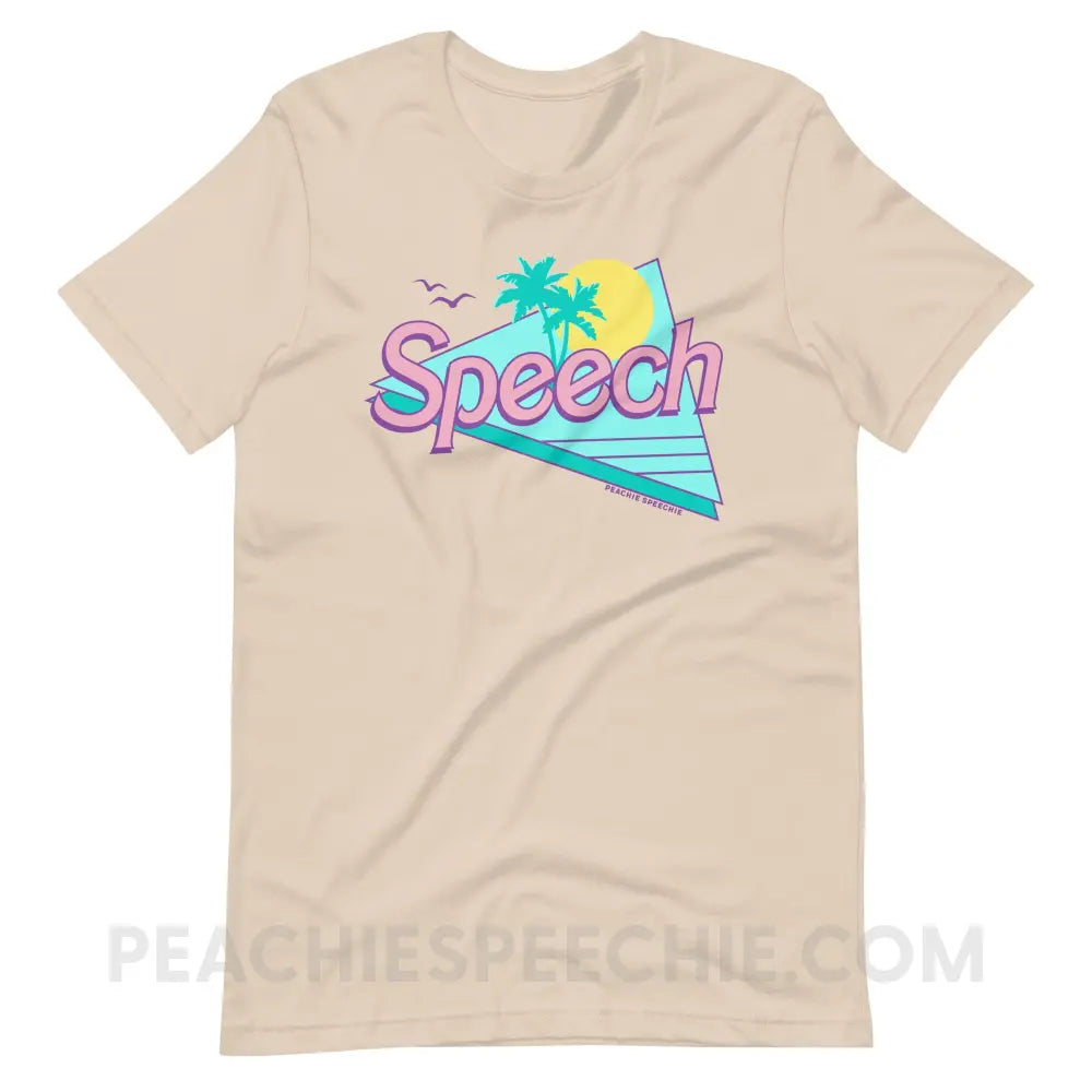 Malibu Speech Premium Soft Tee - Cream / S - peachiespeechie.com