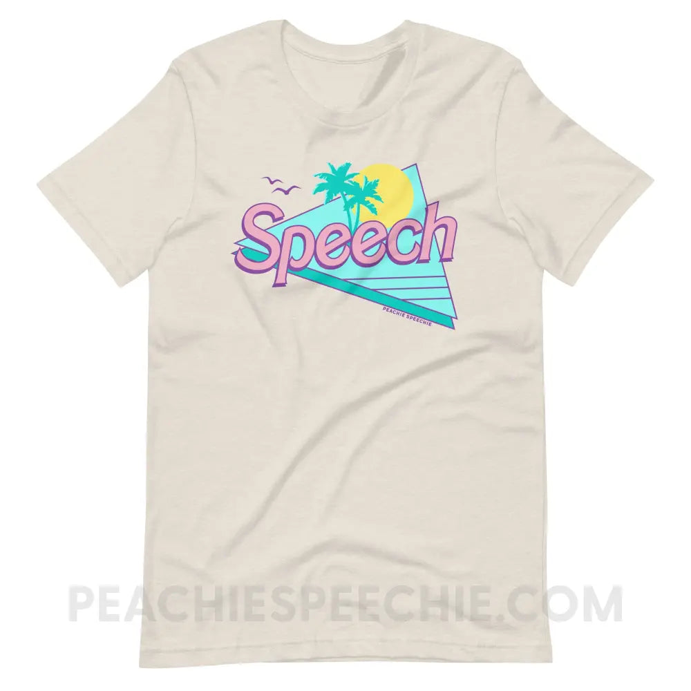 Malibu Speech Premium Soft Tee - Heather Dust / S - peachiespeechie.com
