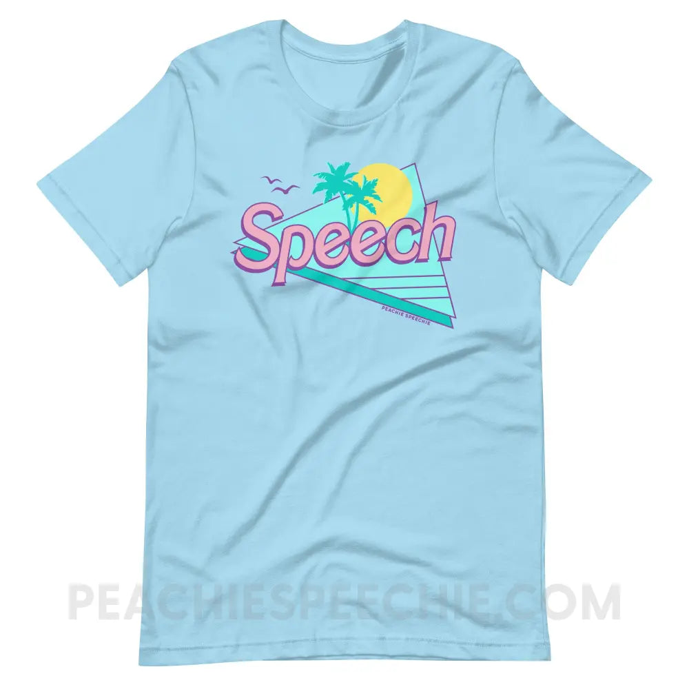 Malibu Speech Premium Soft Tee - Ocean Blue / S - peachiespeechie.com