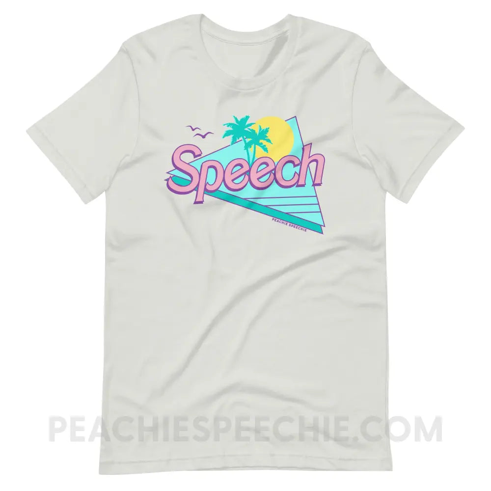 Malibu Speech Premium Soft Tee - Silver / S - peachiespeechie.com