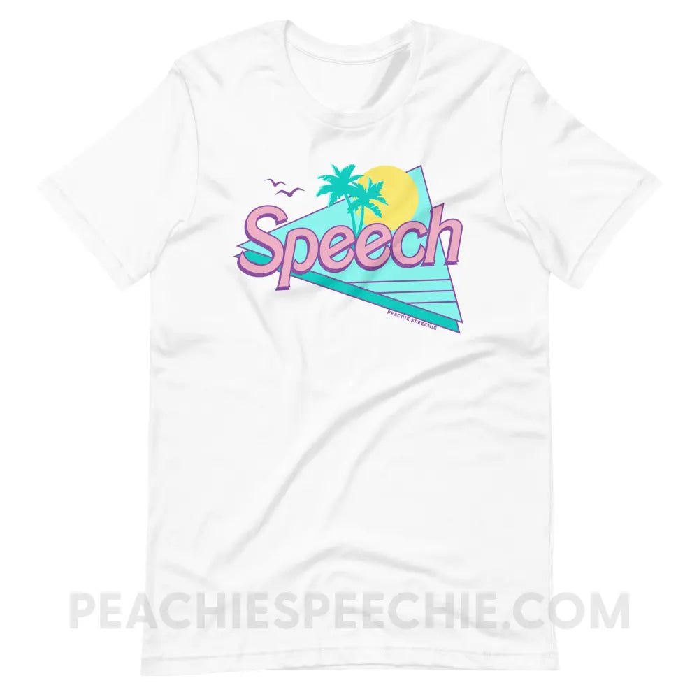 Malibu Speech Premium Soft Tee - White / S - peachiespeechie.com