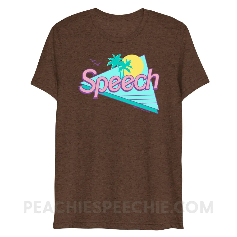 Malibu Speech Tri-Blend Tee - Brown Triblend / XS - peachiespeechie.com