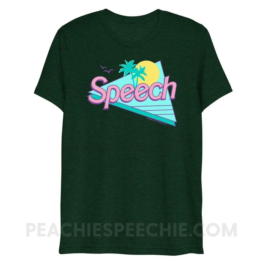 Malibu Speech Tri-Blend Tee - Emerald Triblend / XS - peachiespeechie.com
