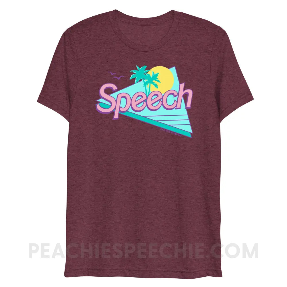 Malibu Speech Tri-Blend Tee - Maroon Triblend / XS - peachiespeechie.com