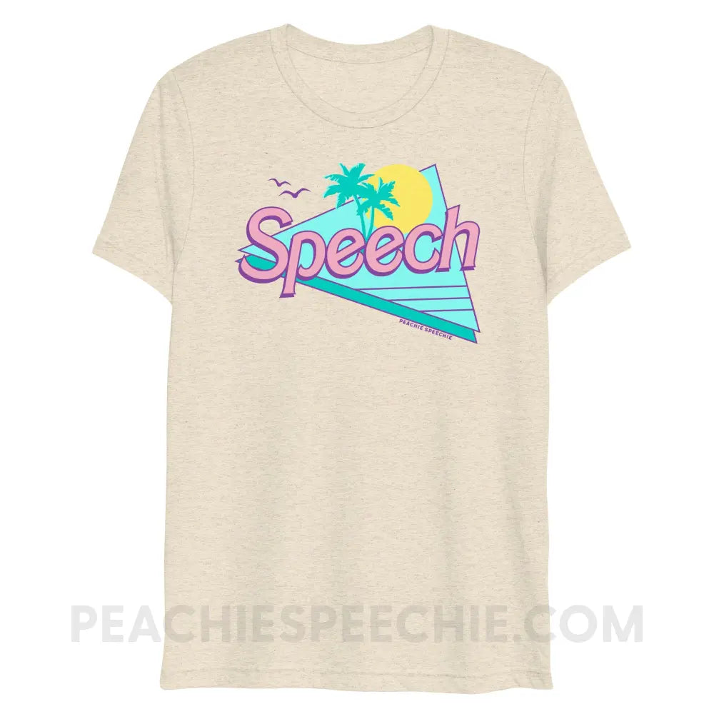Malibu Speech Tri-Blend Tee - Oatmeal Triblend / XS - peachiespeechie.com