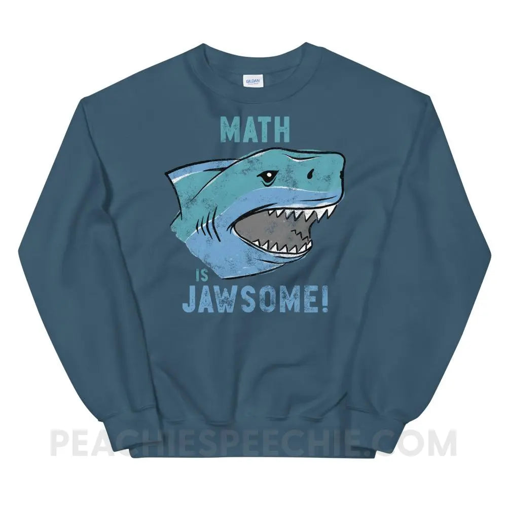 Math is Jawsome Classic Sweatshirt - Indigo Blue / S - Hoodies & Sweatshirts peachiespeechie.com