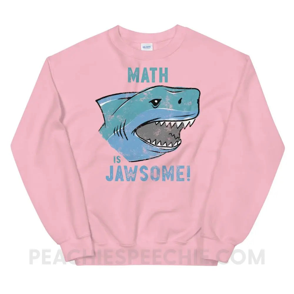 Math is Jawsome Classic Sweatshirt - Light Pink / S - Hoodies & Sweatshirts peachiespeechie.com