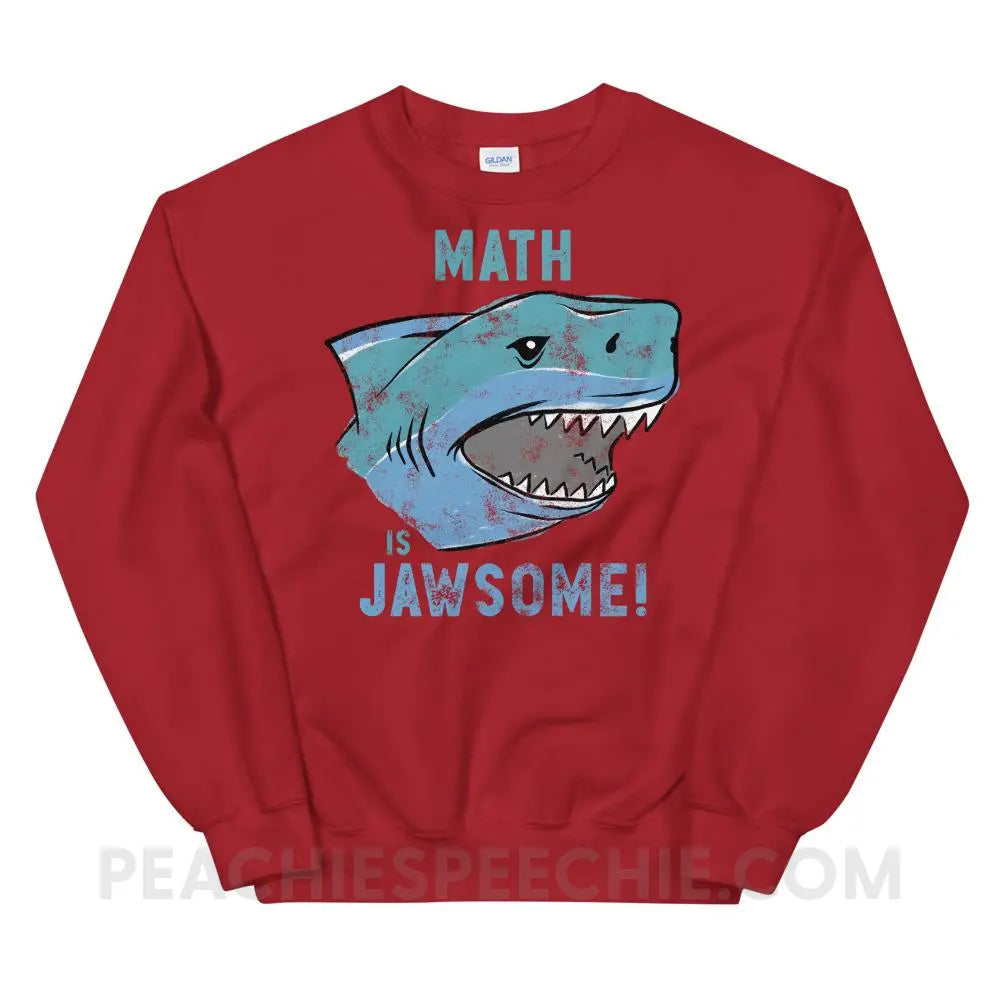 Math is Jawsome Classic Sweatshirt - Red / S - Hoodies & Sweatshirts peachiespeechie.com
