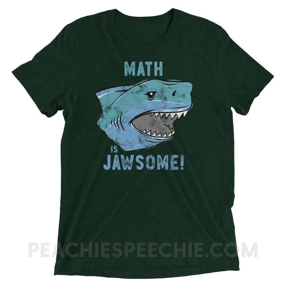 Math is Jawsome Tri-Blend Tee - Emerald Triblend / XS - T-Shirts & Tops peachiespeechie.com
