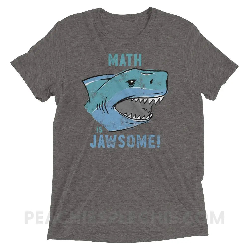 Math is Jawsome Tri-Blend Tee - Grey Triblend / XS - T-Shirts & Tops peachiespeechie.com
