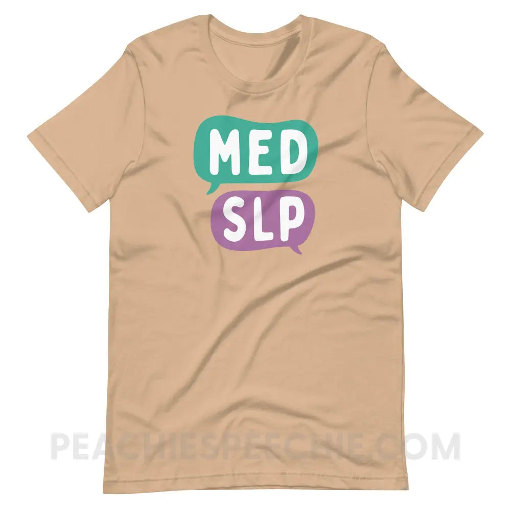 Med SLP Premium Soft Tee - Tan / XS - peachiespeechie.com